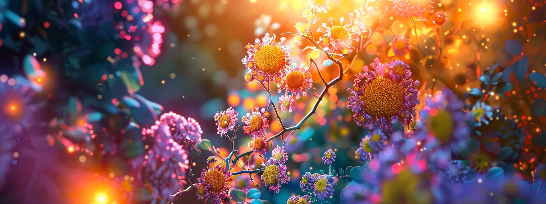 a captivating digital illustration of a flourishing garden, symbolizing a strong link-building strategy, with vibrant flowers representing quality backlinks, interconnected vines illustrating relationships with influencers, and a radiant sun signifying organic growth and enhanced visibility.