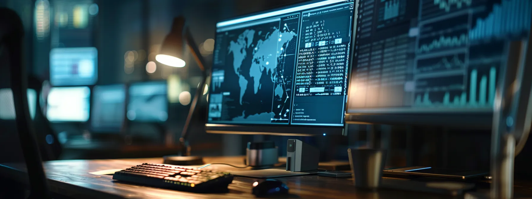 a sleek computer screen displays a digital interface filled with a well-structured disavow file, illuminated by a soft glow that accentuates the clarity of the data, symbolizing the pivotal first step in the disavow process.