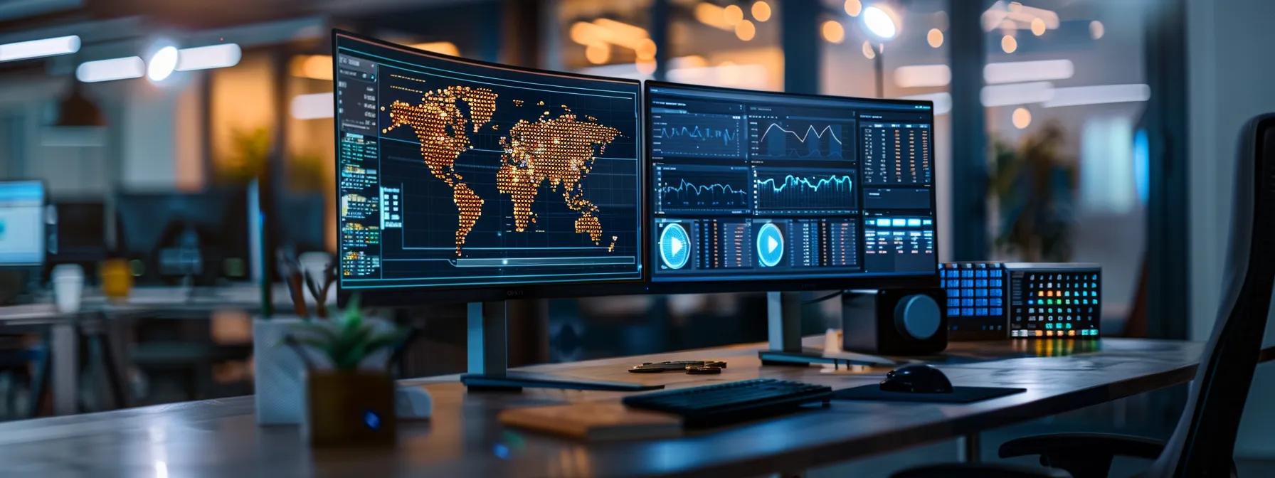a sleek, modern office setting featuring an elegantly arranged desk with gold bullion and digital currency graphics displayed on a high-tech monitor, symbolising the contrast between traditional and digital wealth.