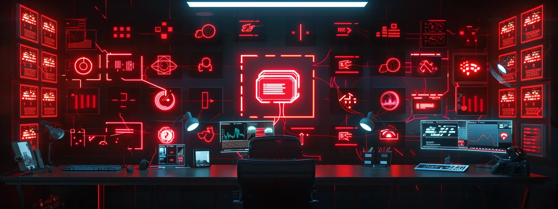a visually striking scene captures a digital landscape showcasing a website dashboard filled with red warning icons symbolizing toxic backlinks, infused with a sense of urgency and focus, illuminated by a cool, modern light highlighting key areas of concern.