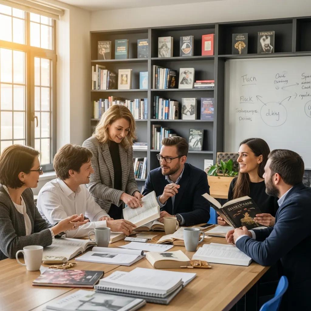 Diverse faculty members of FATA University’s English Department in a collaborative classroom setting